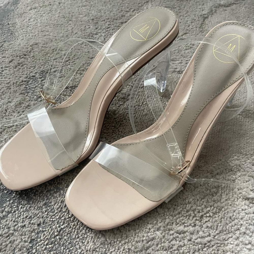 Nude strap heels